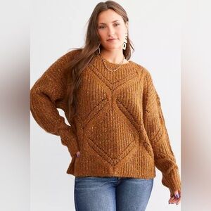 New! Diamond Stitch Marled Sweater